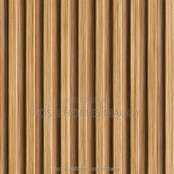 Decorative Fluted Light Brown Wallpapers - main view