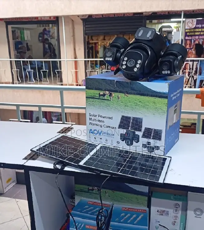 Hieasy 6mp Triple Lens Triple Screens CCTV Solar Camera