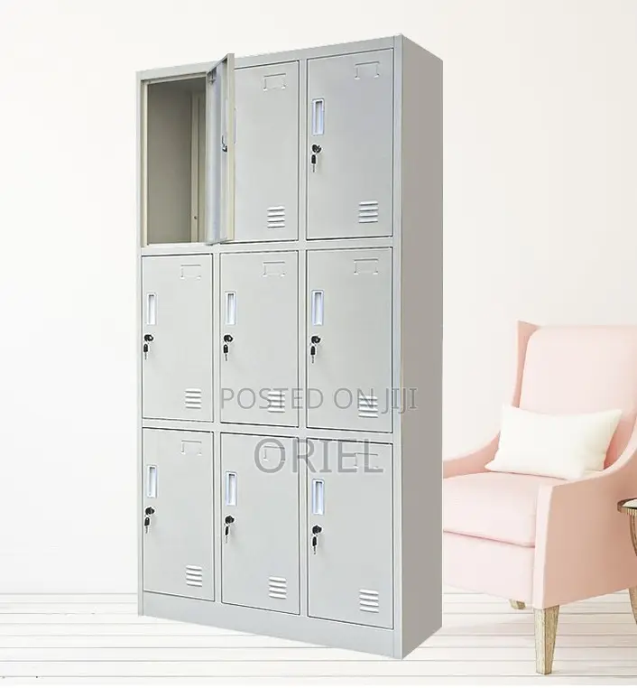Steel Office Cabinet : 9-Door Office Locker Cabinet