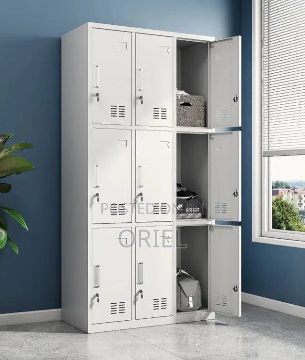 Steel Office Cabinet : 9-Door Office Locker Cabinet