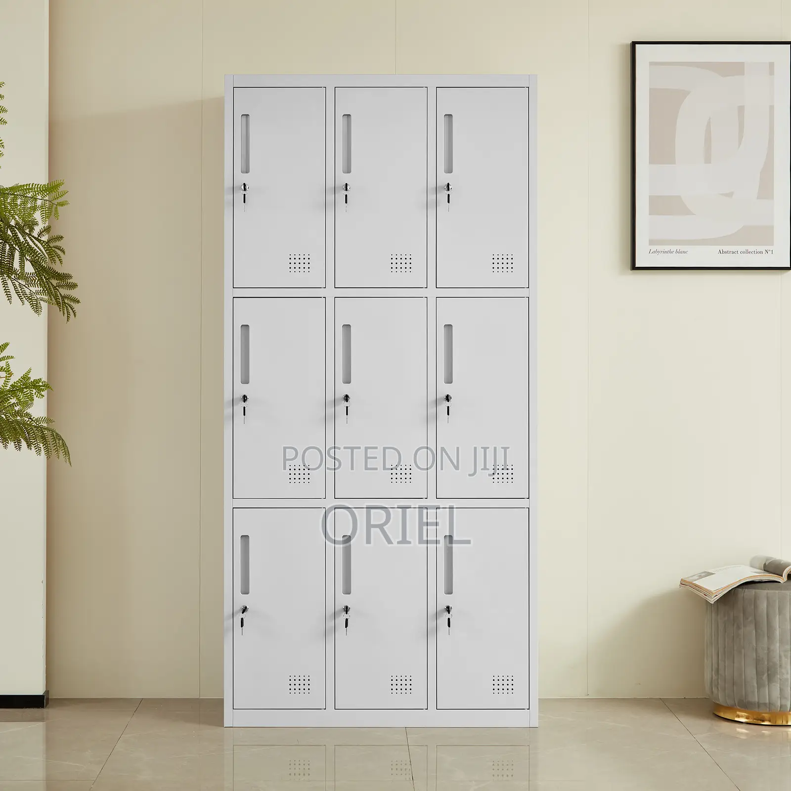Steel Office Cabinet : 9-Door Office Locker Cabinet
