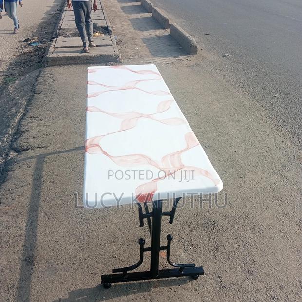 Restaurant Table With Marble Orange Top