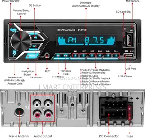 Radio Bluetooth Stereo With 7-Color Led Backlight,