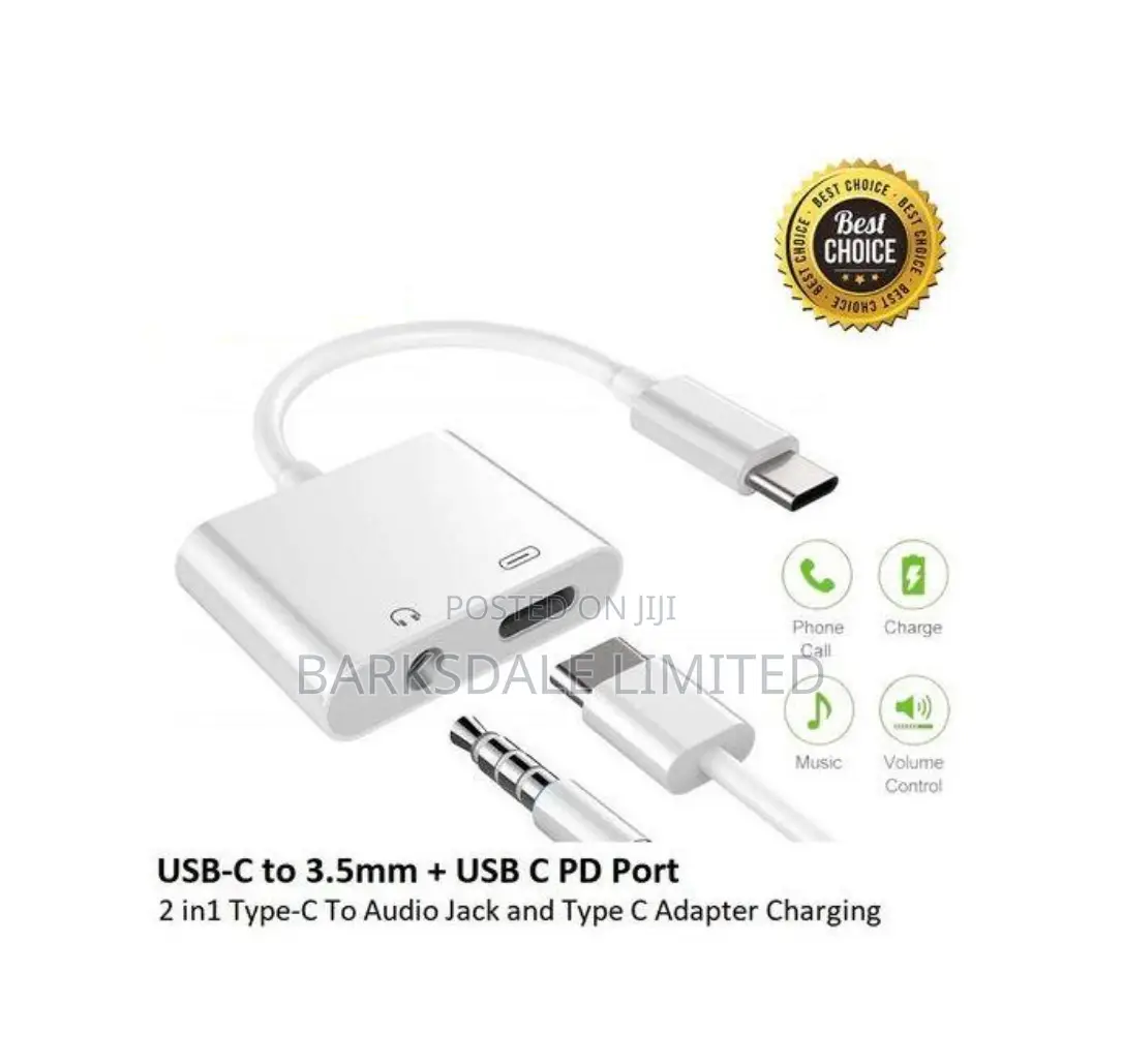 3.5mm Type-C Audio/Charge Splitter 2 in 1 Usb Otg Adapter Headphones