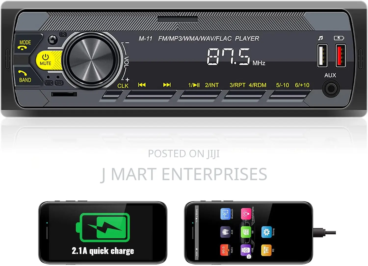 Mp3/Fm/Aux in/Usb/Tf Input App Control LCD Digital Display