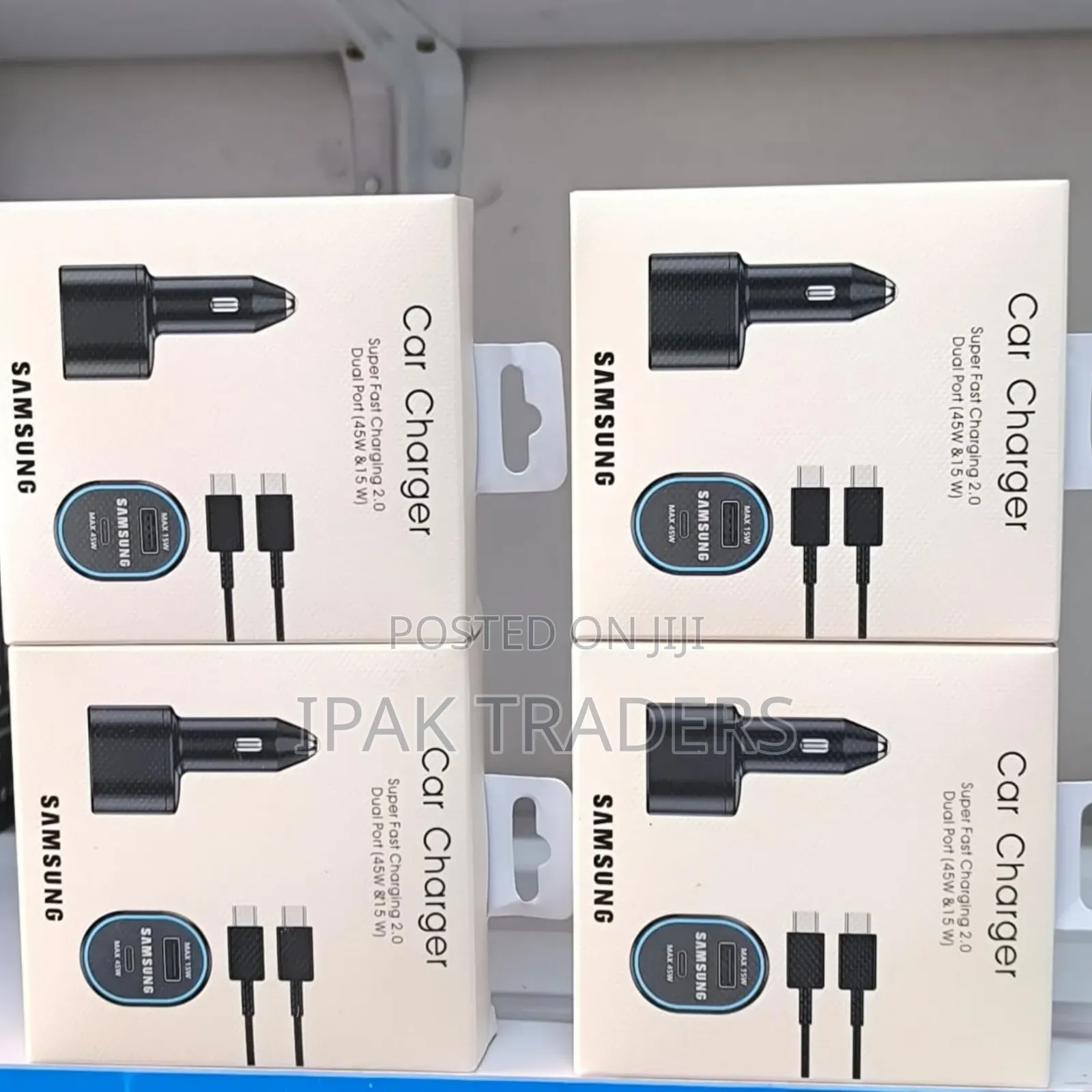 Samsung Super Fast Dual Car Charger Adapter 45w + 15w Two Port Pd