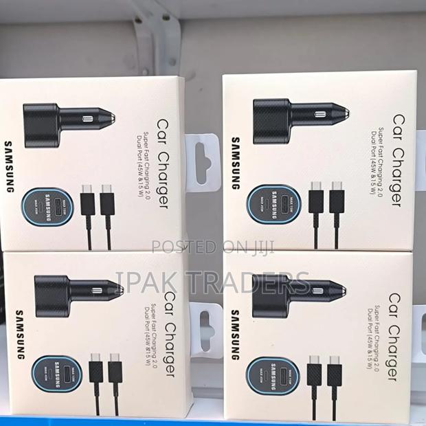 Samsung Super Fast Dual Car Charger Adapter 45w + 15w Two Port Pd