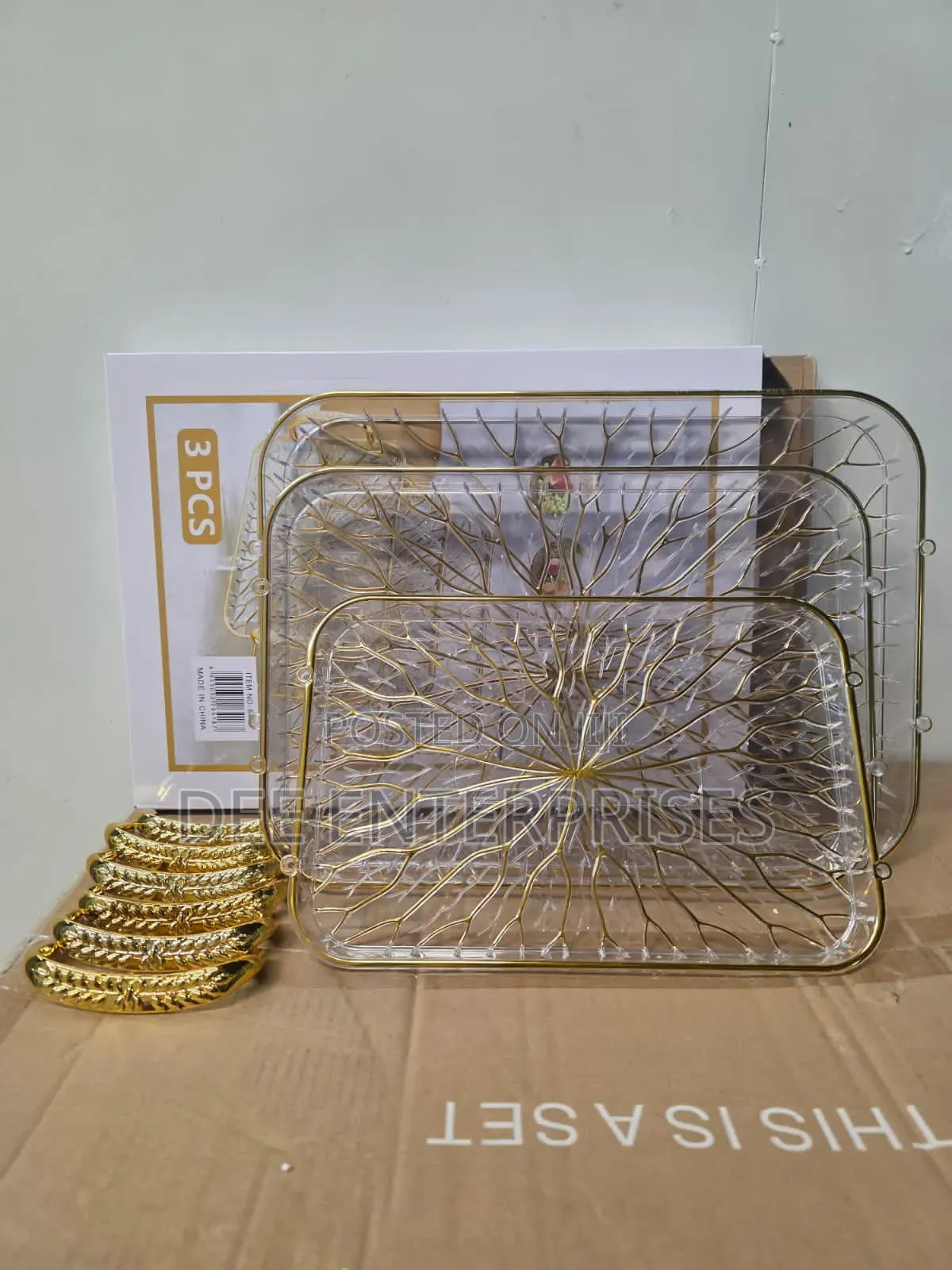 Acrylic 3 PCS Tray Clear
