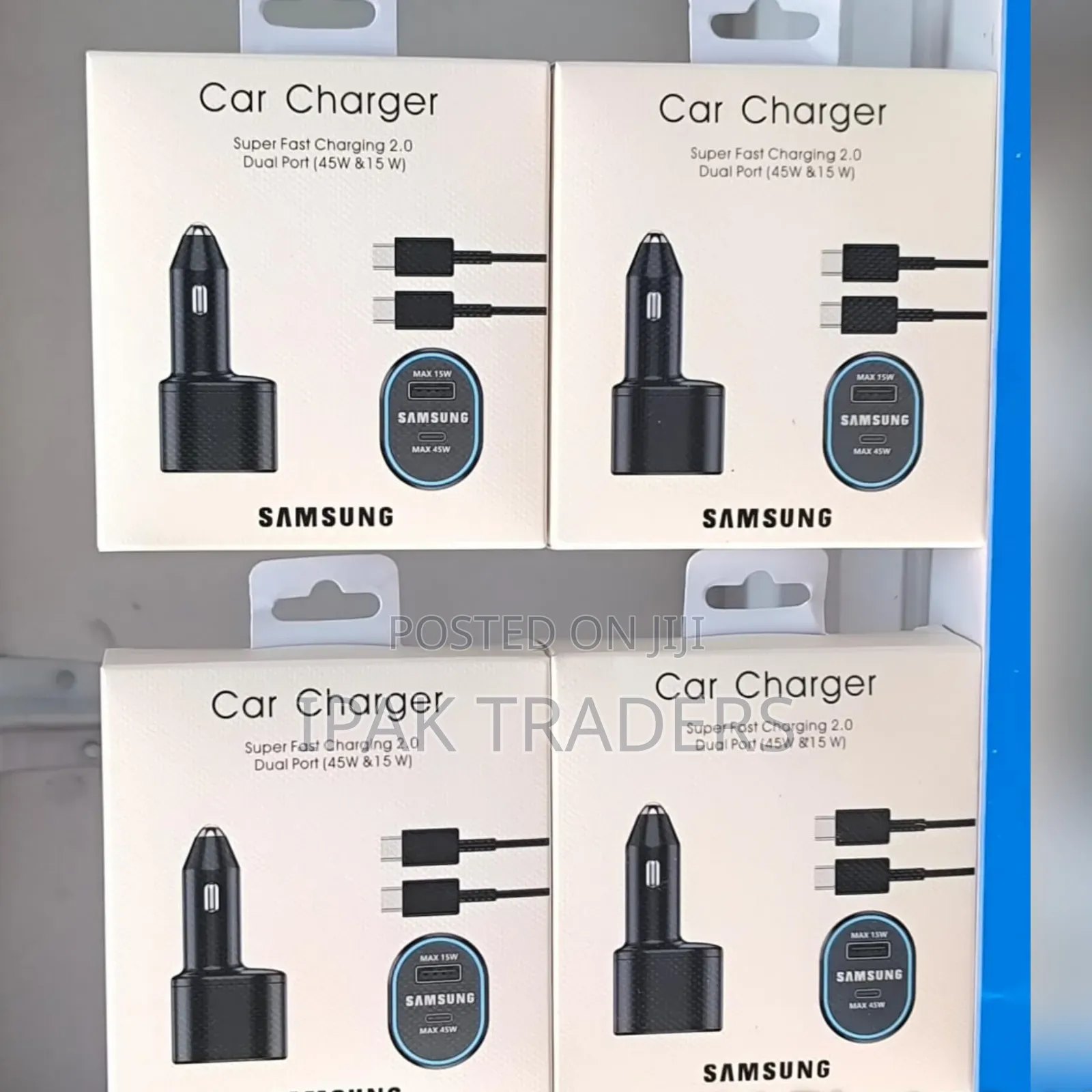 Samsung Super Fast Dual Car Charger Adapter 45w + 15w Two Port Pd