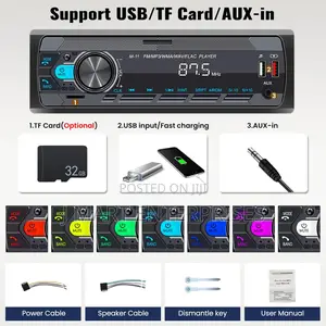Single Din Car Stereo With Bluetooth Hands Free Calling Voice Control