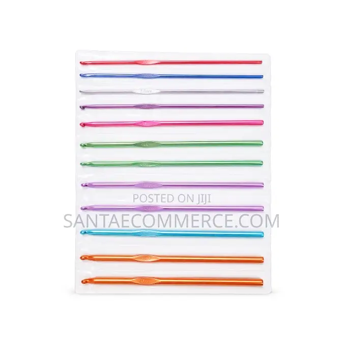 12 PCS Aluminum Crochet Hooks 2.0mm-5.5mm