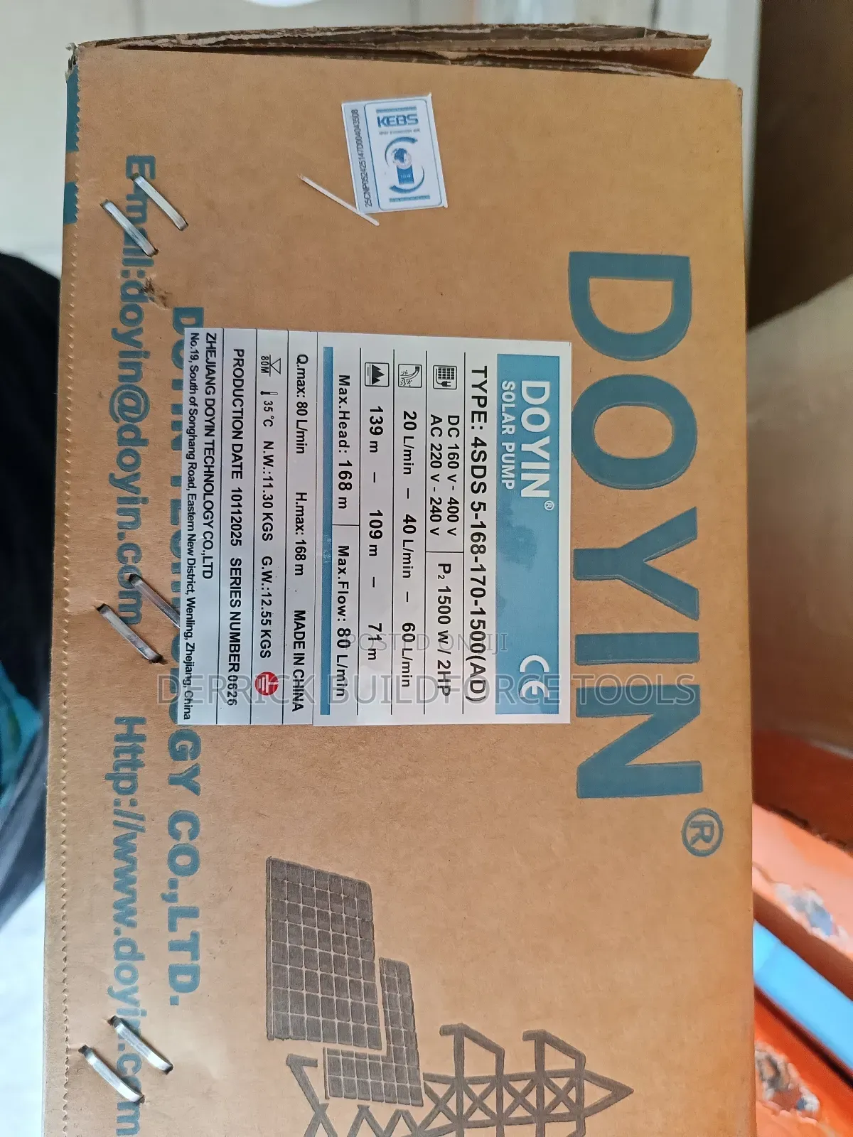 Doyin 2hp 168m 1500w Hybrid(Ac/Dc) Submersible Pump