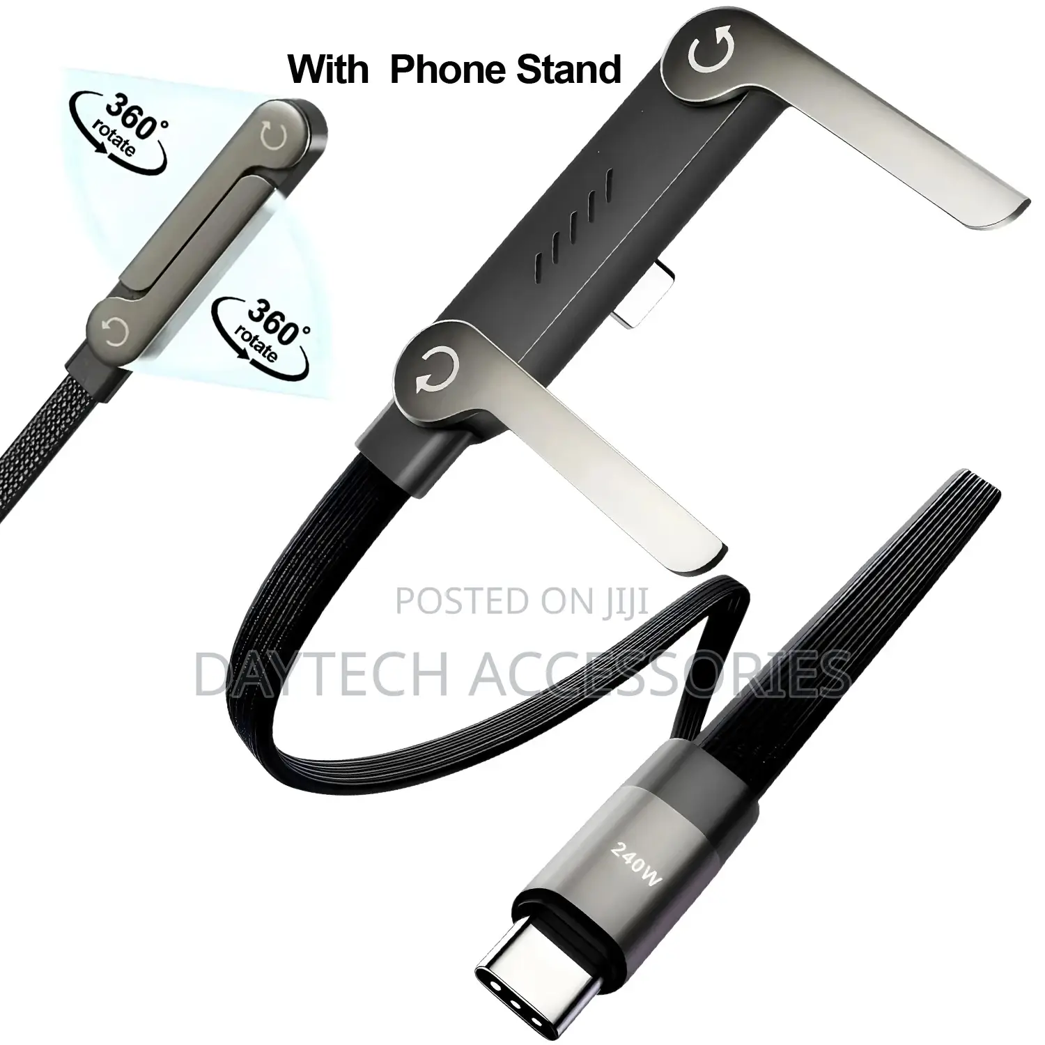 Earldo 240w Type-C to Type-C Fast Charging Cable Phone Holder