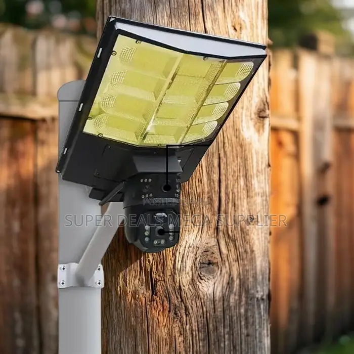 Audio Warning 12mp 4g PTZ Multiple Lens Camera With Solar Street Light