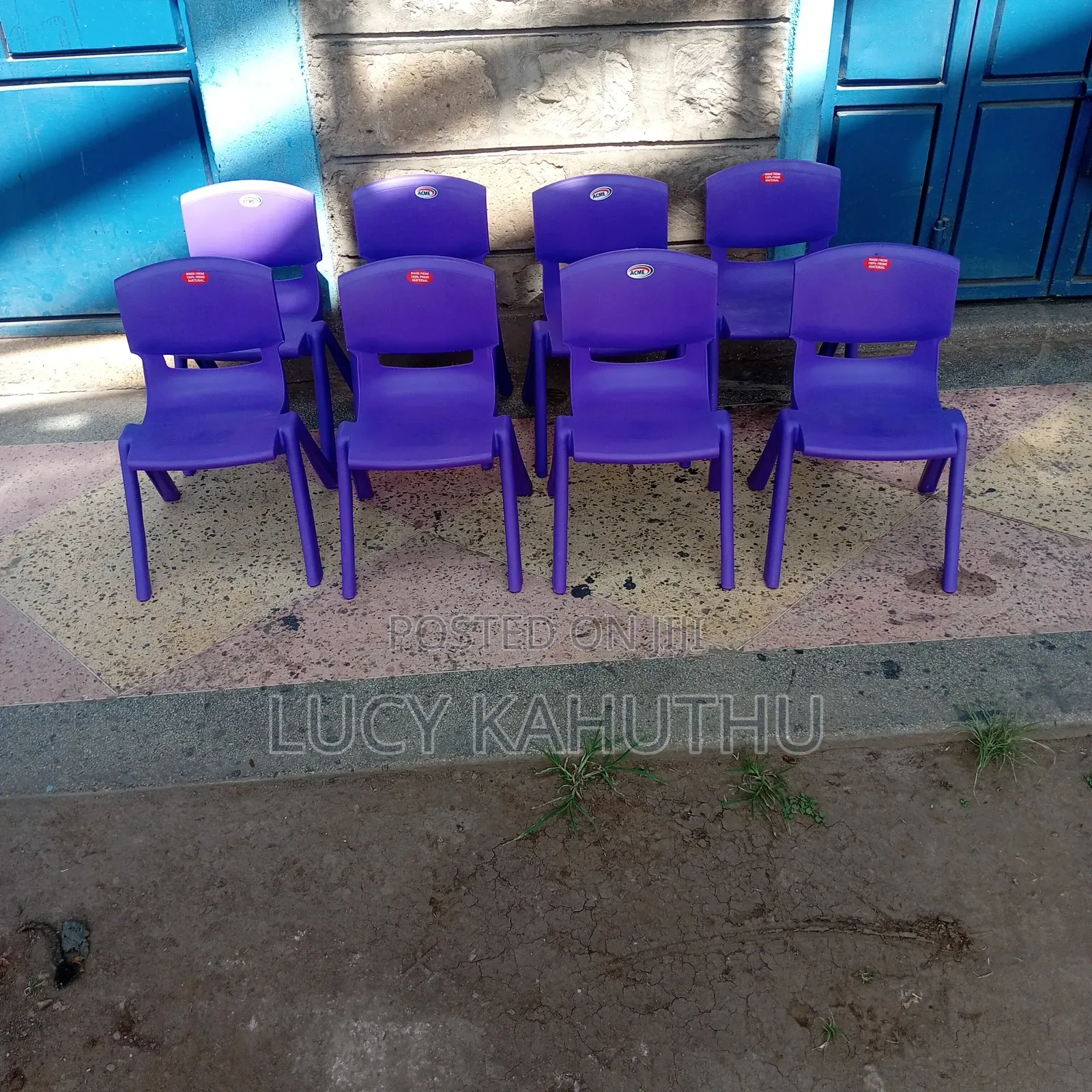 Kindergarten Plastic Purple Chairs