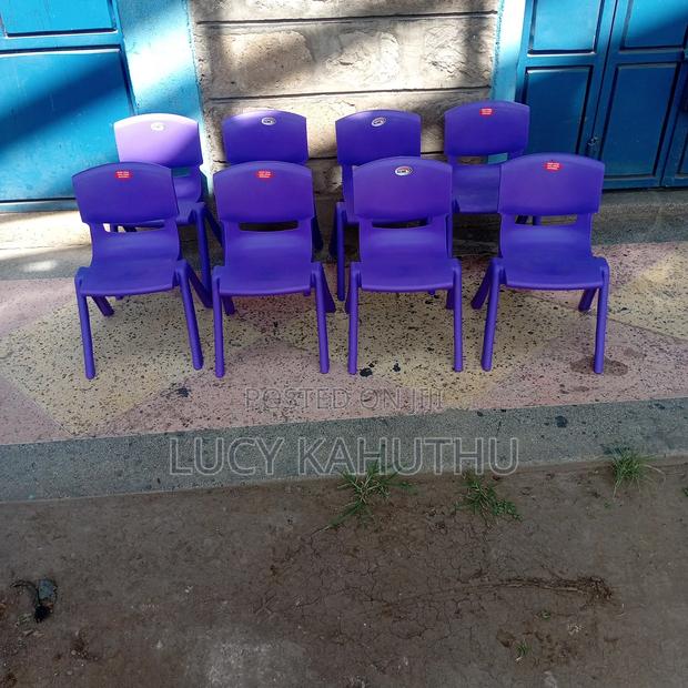 Kindergarten Plastic Purple Chairs