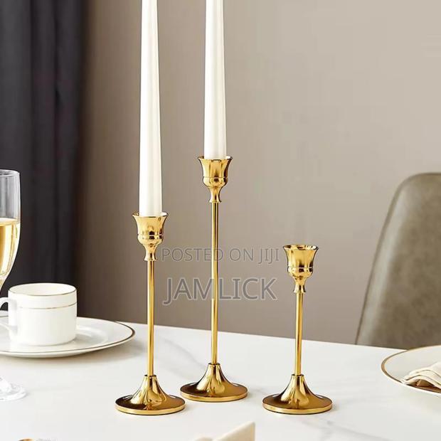 3pcs Candle Holders With Big Base - Ks - main view