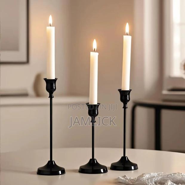 3pcs Candle Holders With Big Base - Ks - thumbnail 3