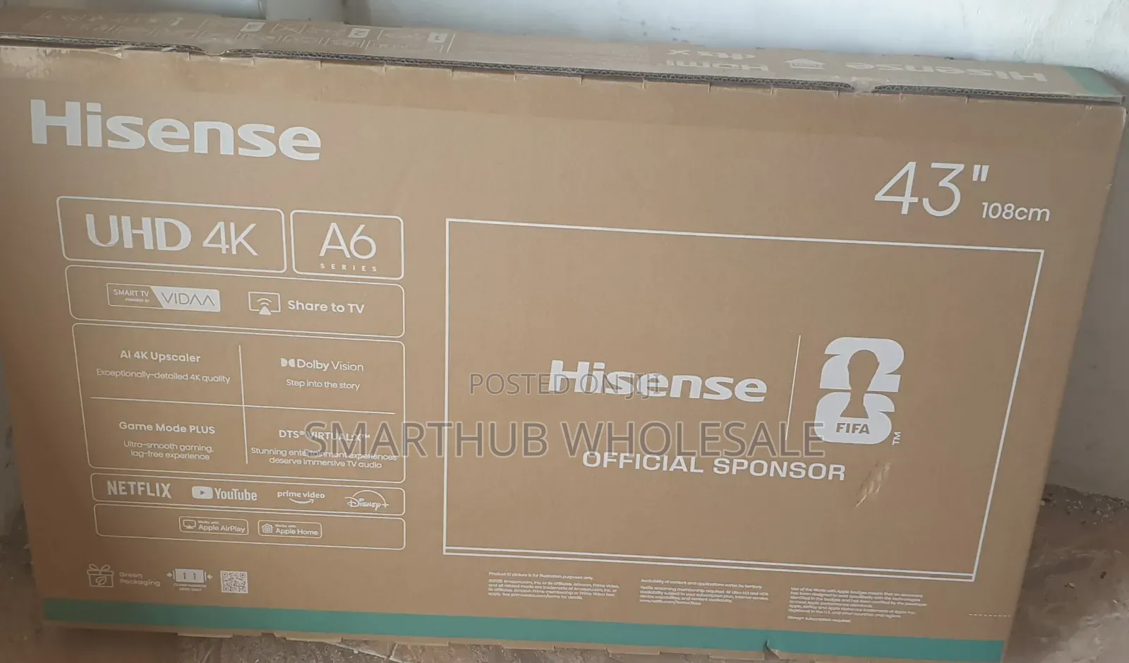 Hisense 43 Inches A6 Model Smart Tv 