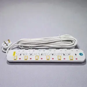JSB 6 Way Shock Resistant Abs Outlet Strip 5m Cable Power Extension
