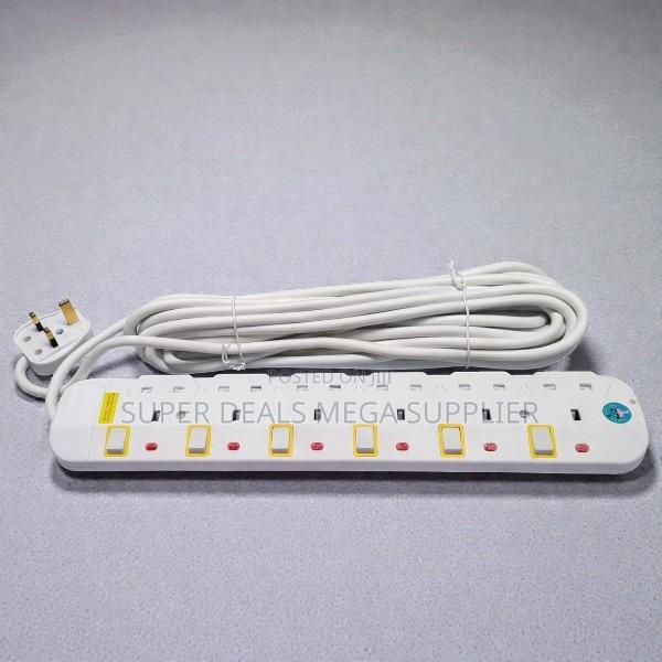 JSB 6 Way Shock Resistant Abs Outlet Strip 5m Cable Power Extension