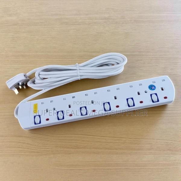 JSB 6 Way Multi Plug Safety Outlet Board 5m Cable Power Extension