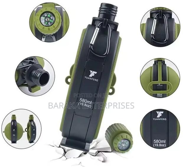 Foldable Silicone Water Bottle With Compass - thumbnail 2