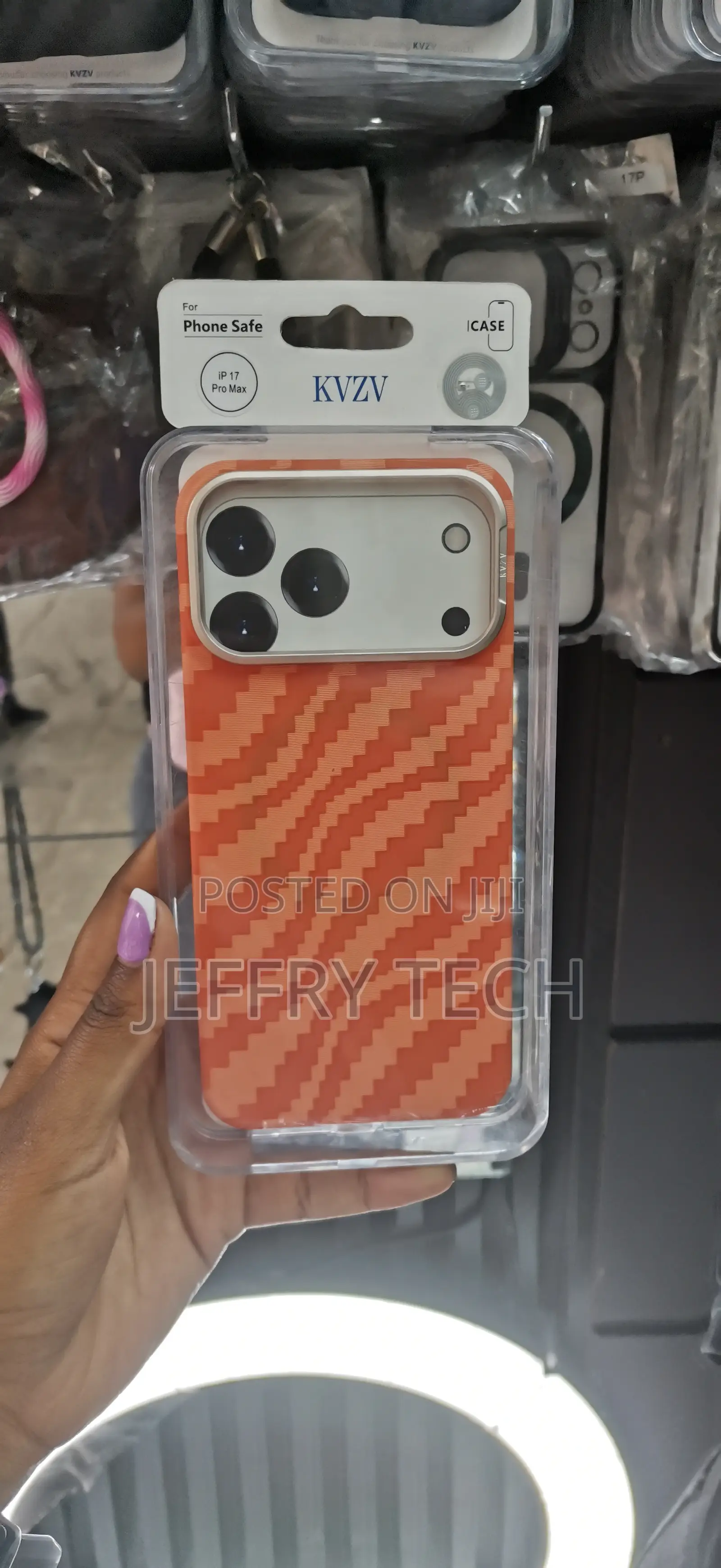 Fugly iPhone 17 Pro Max Aramid Carbon Fiber Texture Thin Cover -Orange