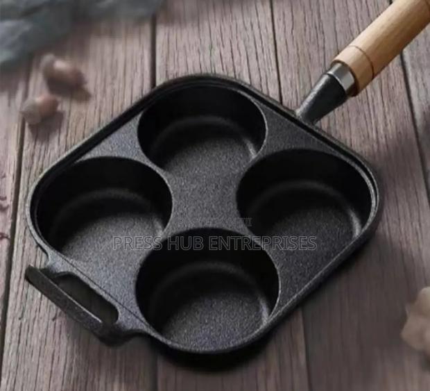 4 Hole Cast Iron Egg Frying Pan - main view