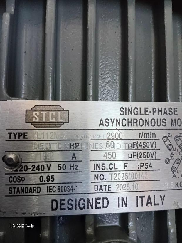 STCL 5hp High Speed Motor 2900rpm- Single Phase - thumbnail 4