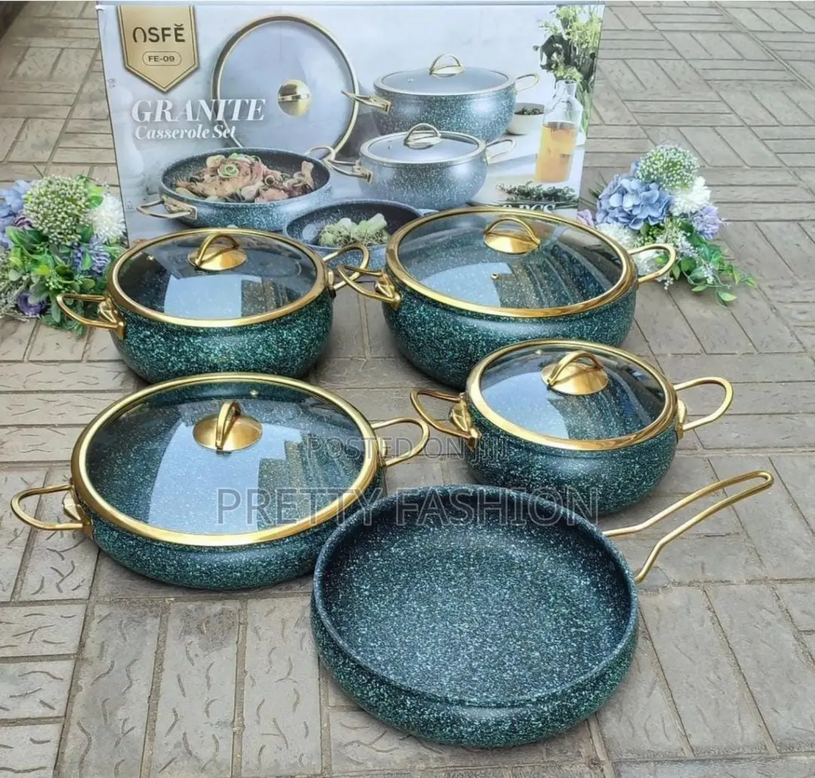 Amber Ray Vibe 9pcs Granite Cookware