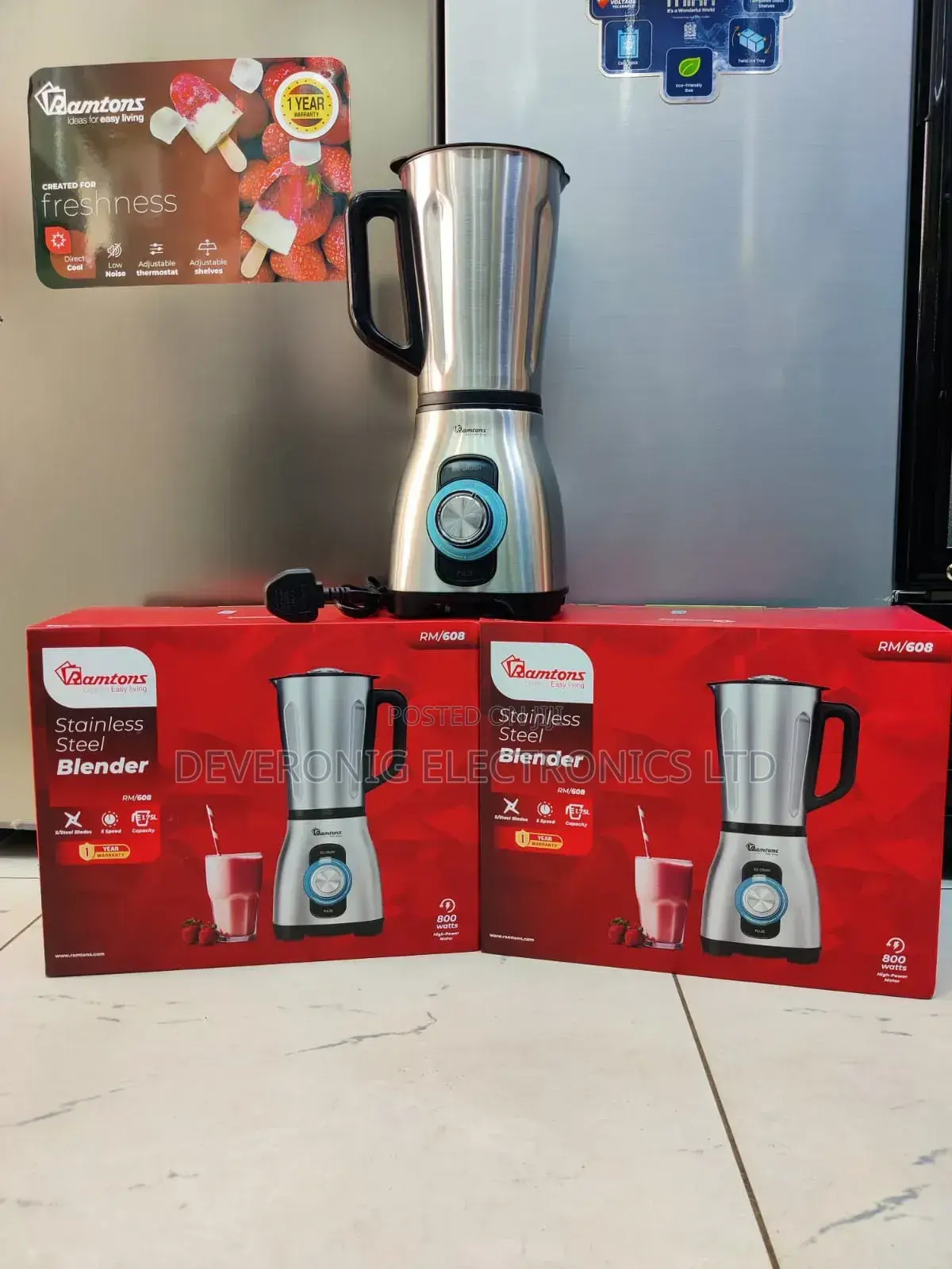 *Ramtons 3in1 Blender Stainless Steel Jar Rm608