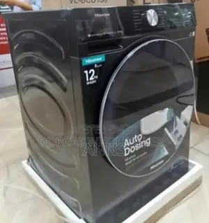 Colour Black. New Hisense 12kgs Frong Load Washing Machine
