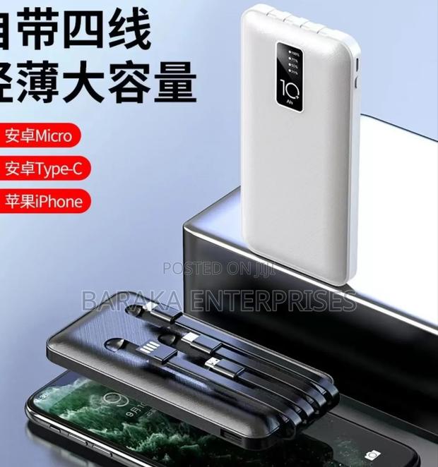 Power Bank With 4 Cables Inbuilt
