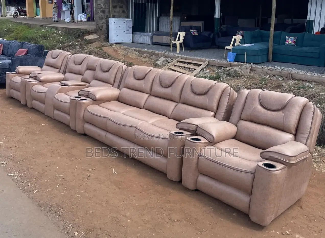 7 Seater Modern Spring Cushioned Semi Recliner Sofa 3,2,1,1