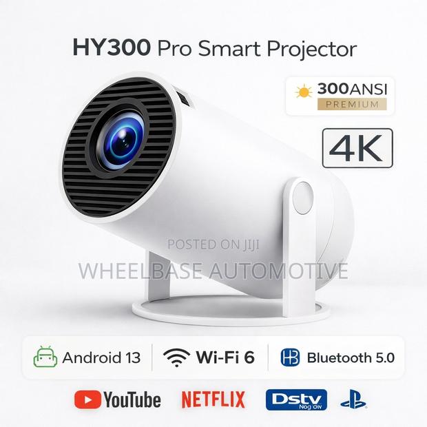 Hy300 Pro Smart Projector Android 4k Input Wifi 6 Bluetooth Portable