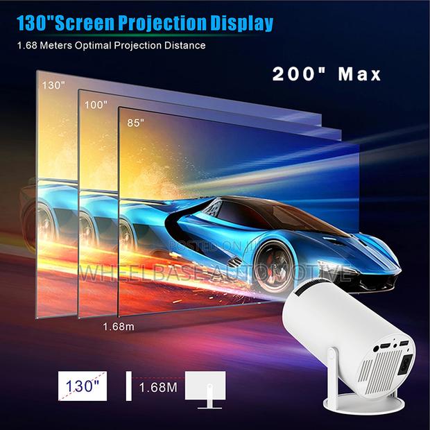 Hy300 Pro Smart Projector Android 4k Input Wifi 6 Bluetooth Portable - thumbnail 2