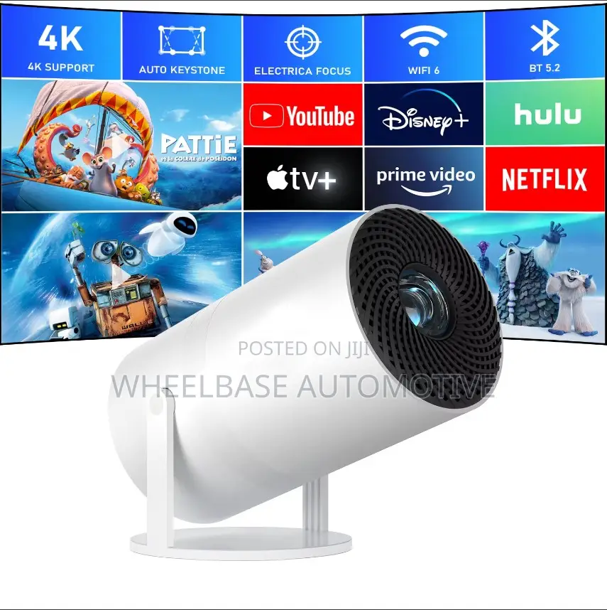 Hy300 Pro Smart Projector Android 4k Input Wifi 6 Bluetooth Portable