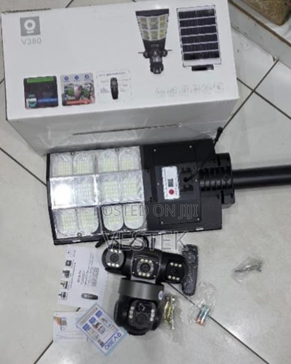 4g Lte Solar Powered Camera With Led 180w Floodlight Outdoor CCTV
