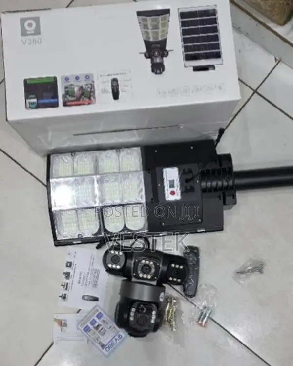4g Lte Solar Powered Camera With Led 180w Floodlight Outdoor CCTV