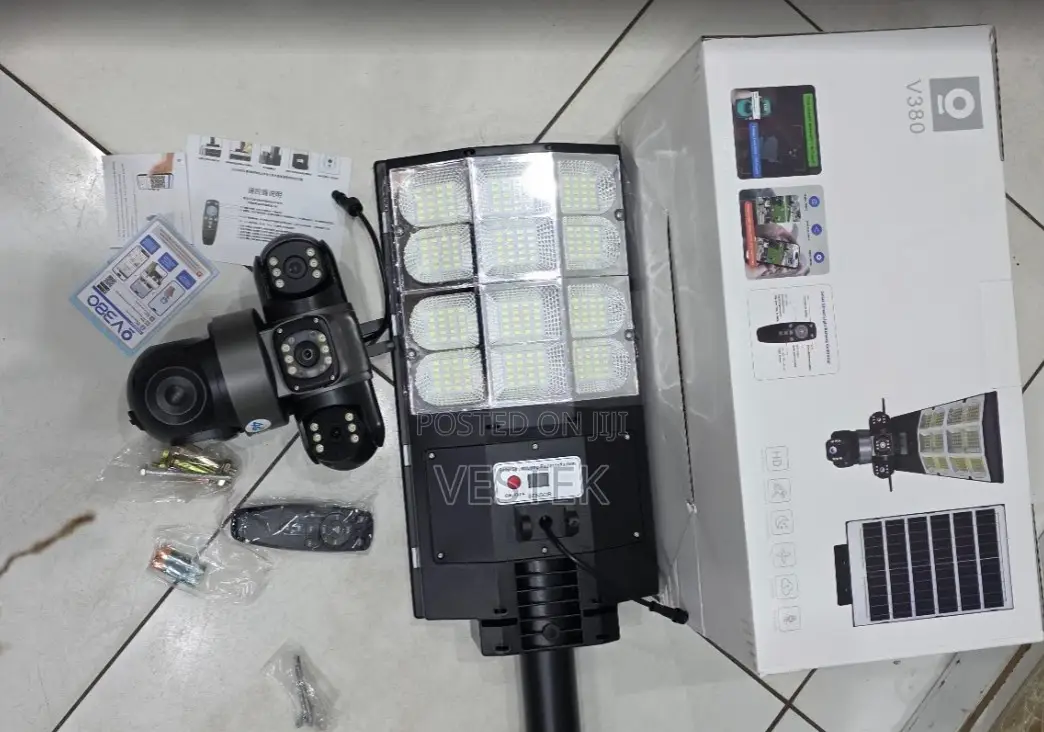 Quality 180watts Triple Lens Solar Floodlight V380 Pro App 4g Camera