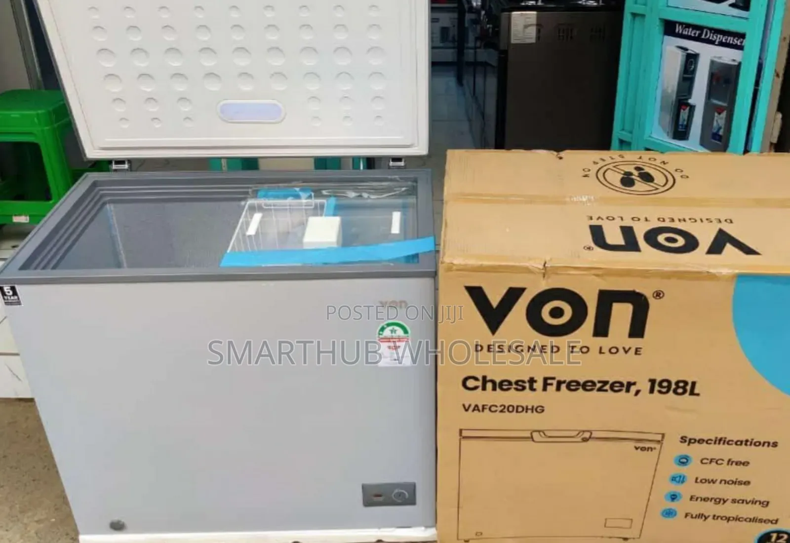 Von Vafc20dhg Chest Freezer- 198l