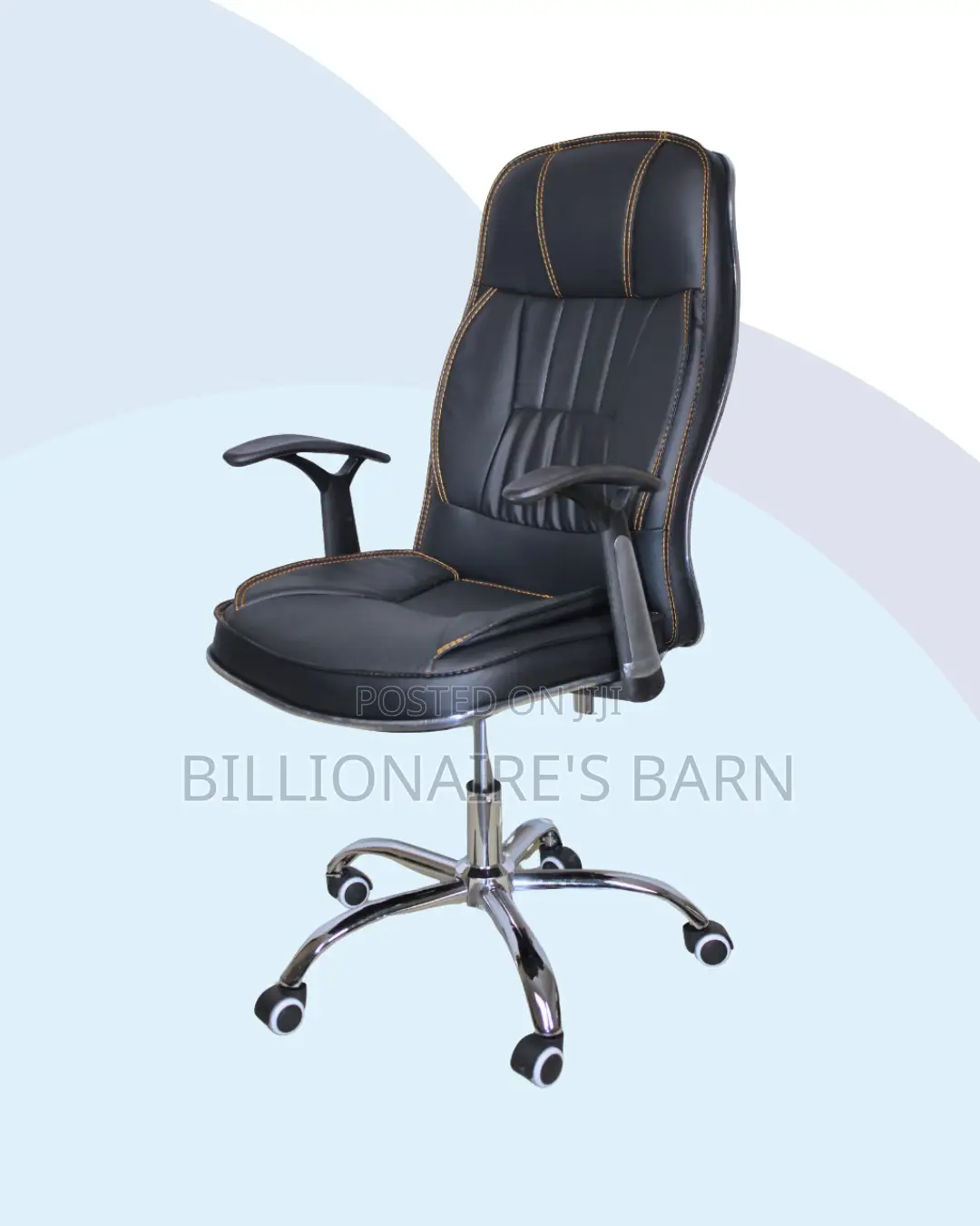 Executive Leather Chair for Boardroom Offices — Padded Arm Comfort