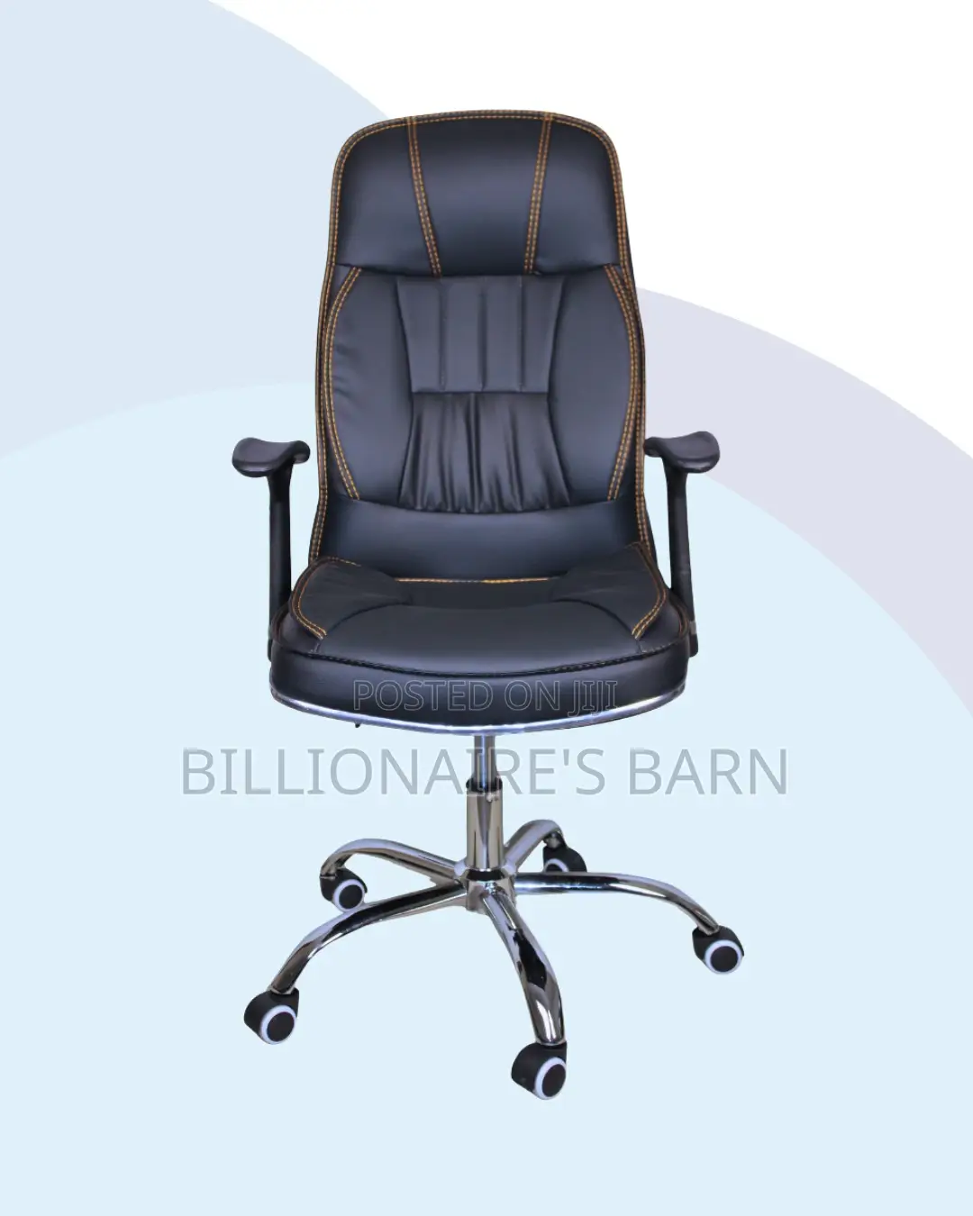 Executive Leather Chair for Boardroom Offices — Padded Arm Comfort
