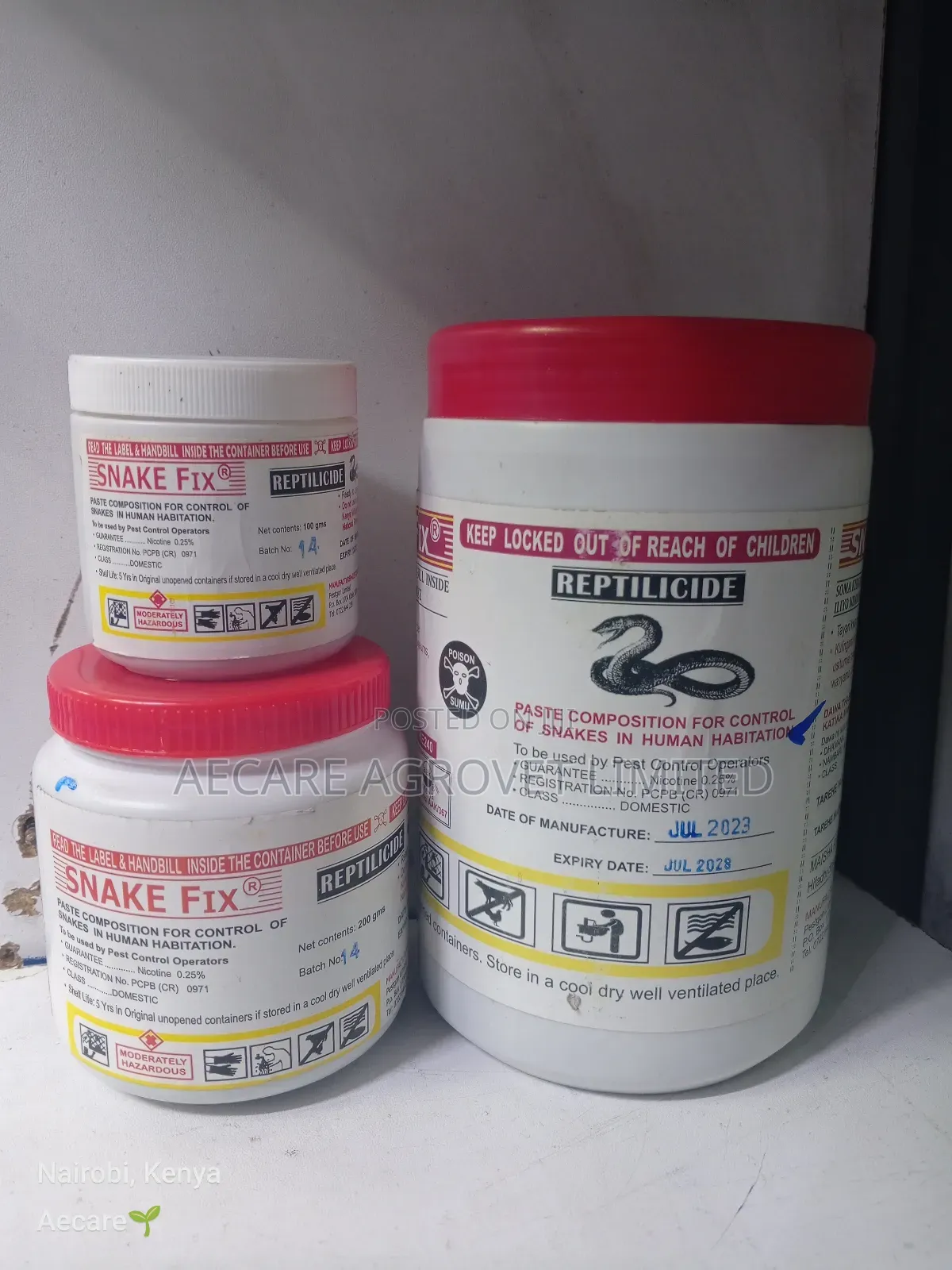 Snake Fix Gel Bait 100g, 200g, 400g, 1kg