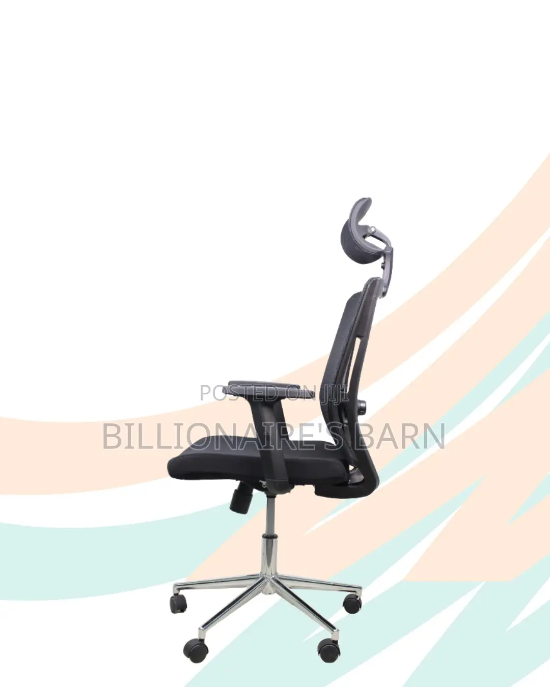Black Ergonomic Mesh Office Chair •Workday Comfort, Strong Chrome Base