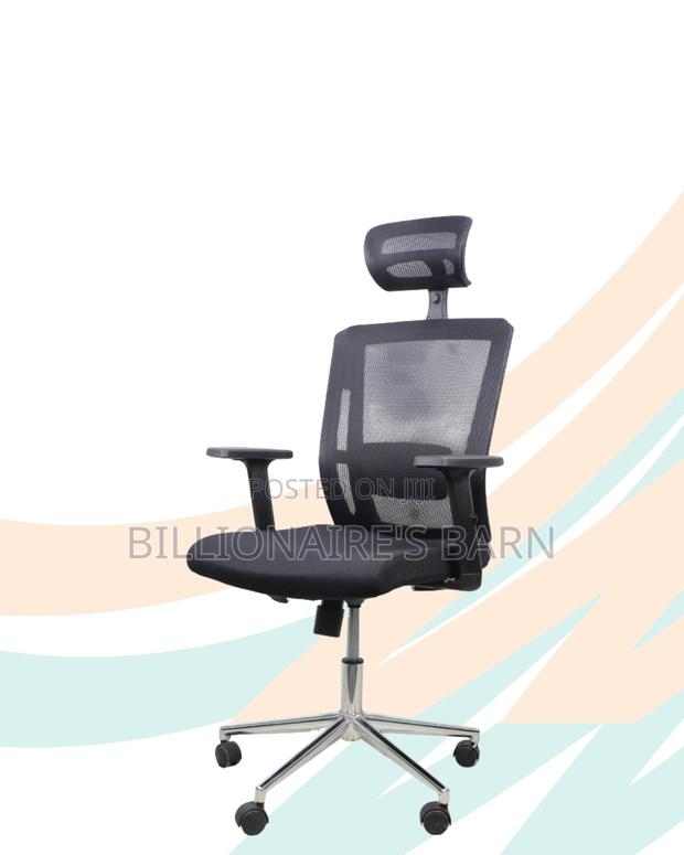 Black Ergonomic Mesh Office Chair •Workday Comfort, Strong Chrome Base - thumbnail 3