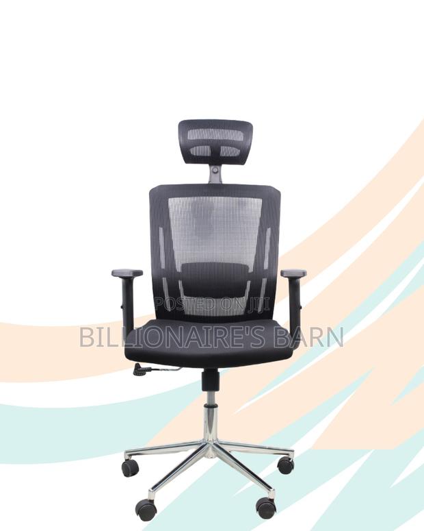 Black Ergonomic Mesh Office Chair •Workday Comfort, Strong Chrome Base - thumbnail 4