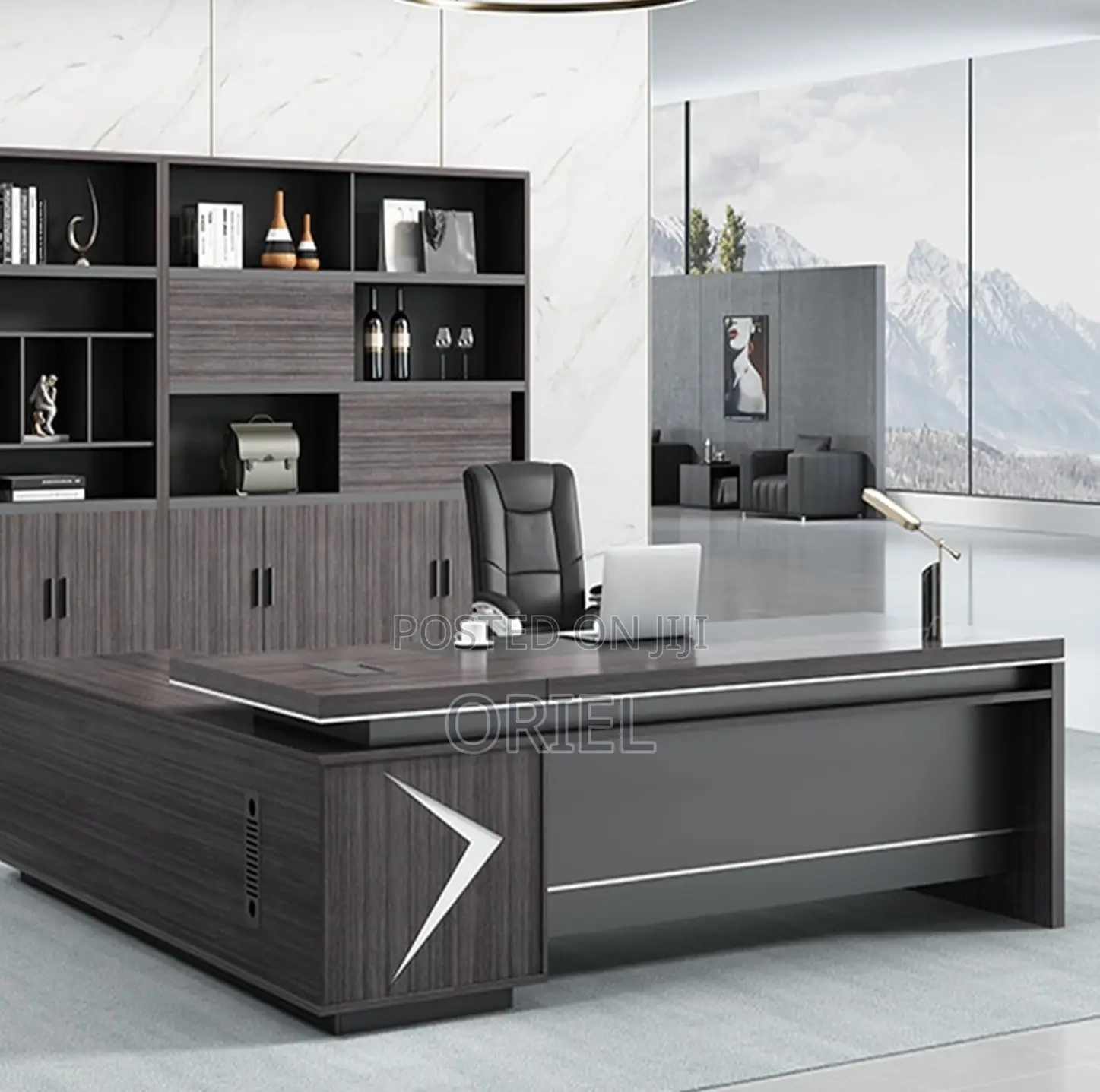 Office Desks; Wooden L-Shaped Executive Management Desk