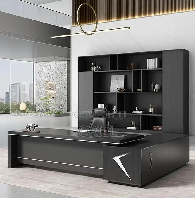 Office Desks; Wooden L-Shaped Executive Management Desk